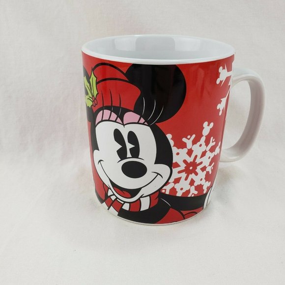 Disney Minnie Mouse Coffee Mug Cup Galerie Christmas Red XL Oversized - Picture 1 of 5